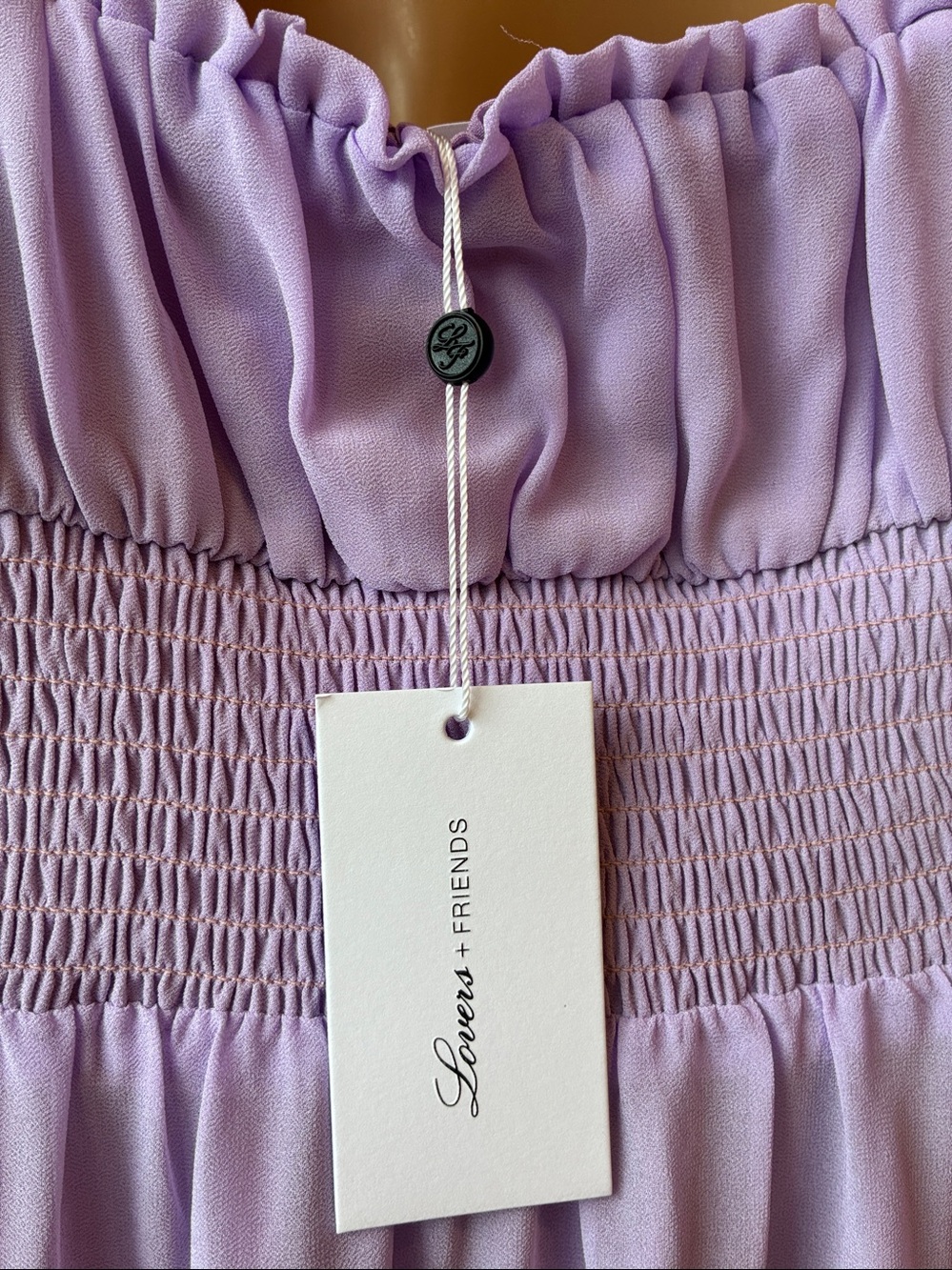 Lovers + Friends Arden Lavender Ruffled Strap Midi Dress, Small - Picture 5 of 6